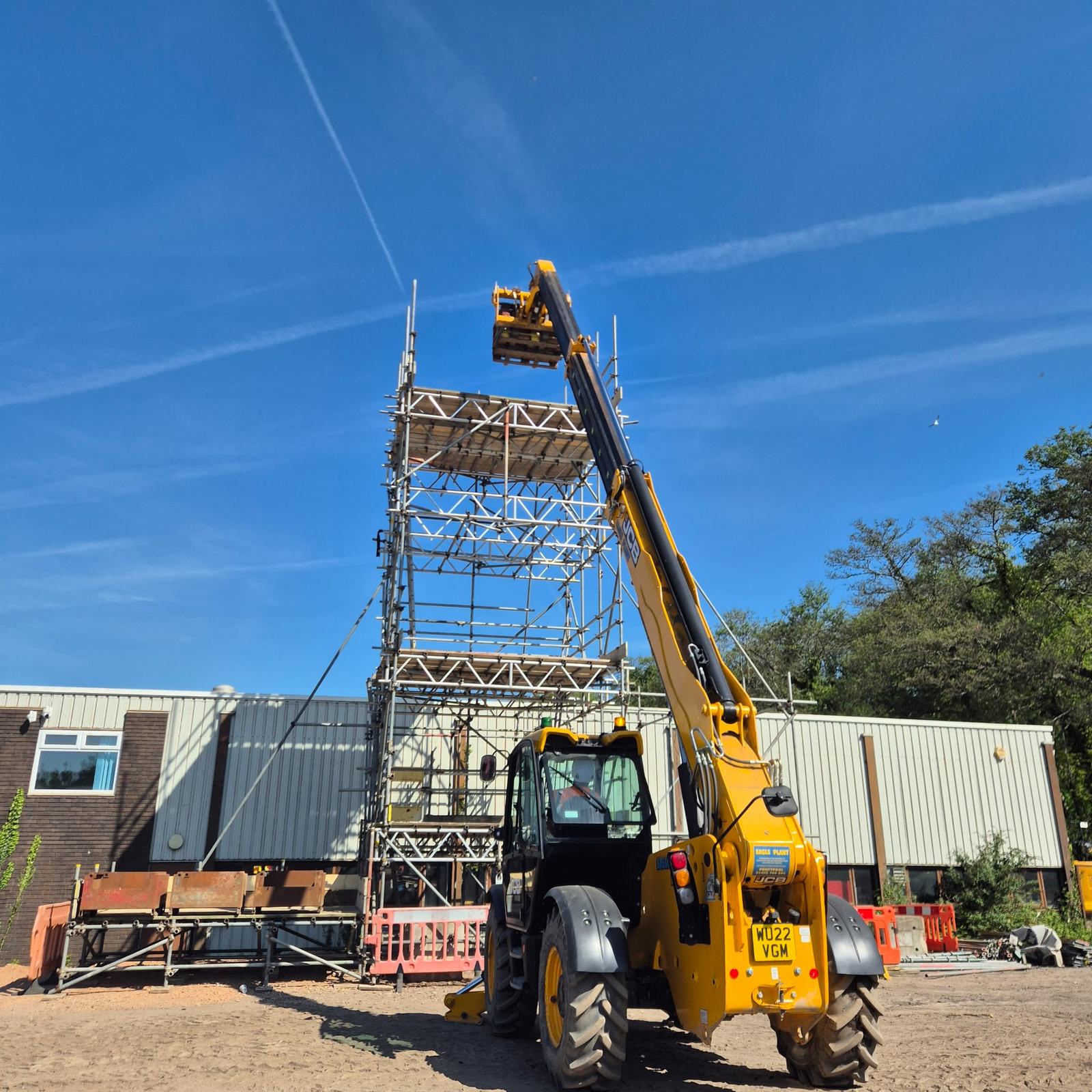 Telehandler operator on site during training